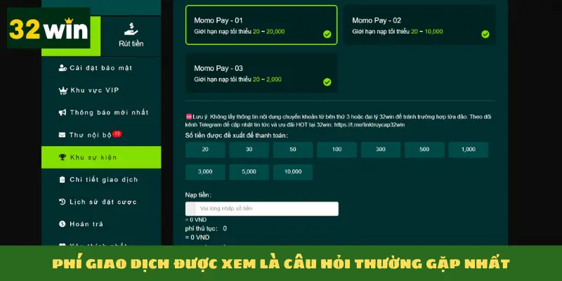 Phí giao dịch được xem là câu hỏi thường gặp nhất