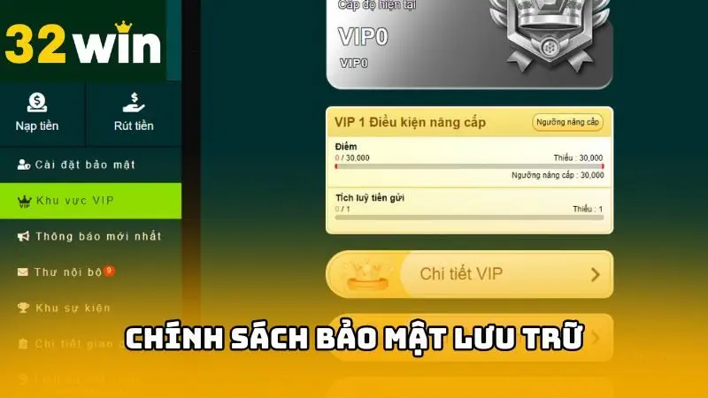 Toàn bộ thông tin lưu trữ là dữ kiện liên quan đến tài khoản