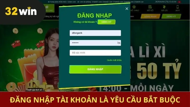 Đăng nhập theo đúng quy định