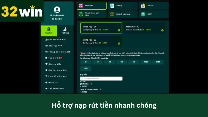 Nhà cái hỗ trợ giao dịch nhanh nhất thị trường