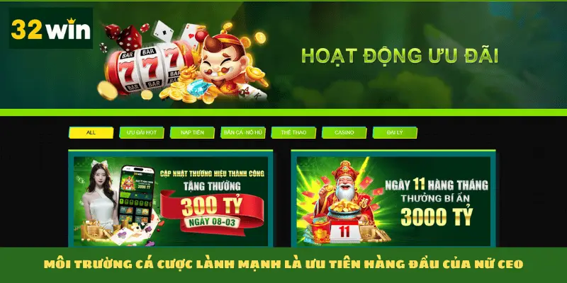 Môi trường cá cược lành mạnh là ưu tiên hàng đầu của nữ CEO